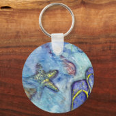 サニベルサンダル水彩画 キーホルダー (正面)