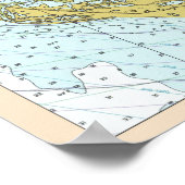 サニベル島のヴィンテージの地図 ポスター (角)