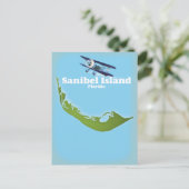 サニベル島フロリダの地図 ポストカード (スタンド正面)