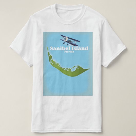 サニベル島フロリダの地図 Tシャツ (デザイン正面)
