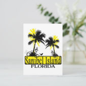 サニベル島フロリダパームの木のはがき ポストカード (スタンド正面)