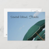 サニベル島，フロリダ州のコーナー傘 ポストカード (正面/裏面)