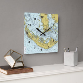 サニベル島Captivaのマ航海のップ スクエア壁時計