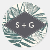 サニベル |ヴィンテージ結婚のモノグラム ラウンドシール (正面)