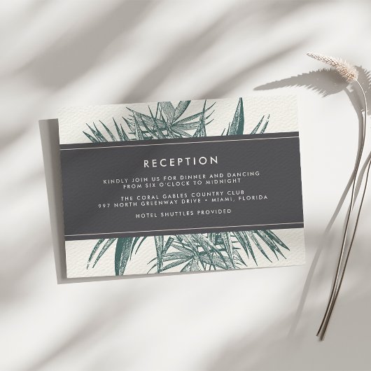 サニベル | ヴィンテージ トロピカル ウェディング レセプション カード