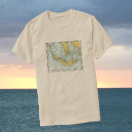サニベルCaptiva Island Floridaのヴィンテージ地図 Tシャツ