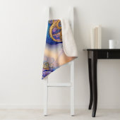 サニーアズール海サーフウェーブズブルー金ゴールドガール シェルパブランケット (インサイチュ)