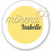 サニーイエローウィートモーニングモレナマオリカスタム文字 シール (正面)