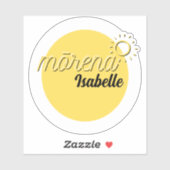 サニーイエローウィートモーニングモレナマオリカスタム文字 シール (シート)