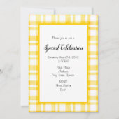 'サニーイエローウォーターカラープレイド'任意の大事な行事 招待状 (正面)