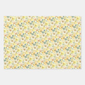 サニーイエローウォーターカラー植物学 ラッピングペーパーシート (正面3)