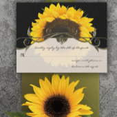 サニーイエローエレガンスサンフラワーブラック 出欠カード
