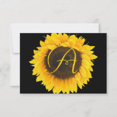 サニーイエローエレガンスサンフラワーブラック 出欠カード (正面)