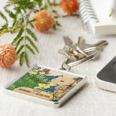 サニーイエローエレガンスヴィンテージバードケージピーコック キーホルダー (側面)