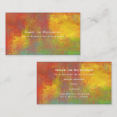 サニーイエローオレンジグリーン素朴グランジ抽象芸術 名刺 (正面/裏面)