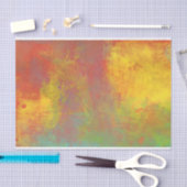 サニーイエローオレンジグリーン素朴グランジ抽象芸術 薄葉紙 (クラフト)