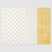 サニーイエローオレンジホワイトウォッシュリネン水玉模様ラップ 薄葉紙 (正面)