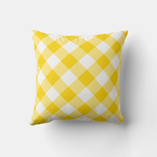 サニーイエローギンガムパターン クッション (裏面)