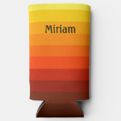 サニーイエローグラデーション名前を高く追加 スリム缶クーラー (正面)