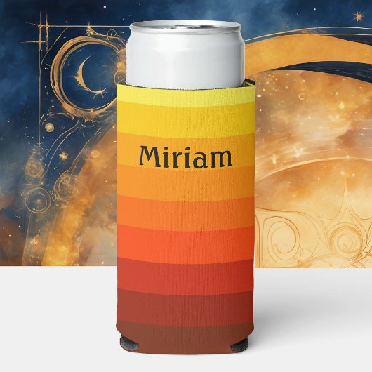 サニーイエローグラデーション名前を高く追加 スリム缶クーラー