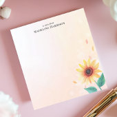 サニーイエローサンフラワーパステルパーソナライズされた名 ノートパッド