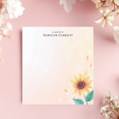 サニーイエローサンフラワーパステルパーソナライズされた名 ノートパッド