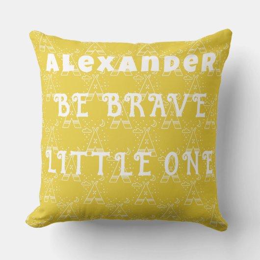 サニーイエロートライバルテペピロー クッション (正面)