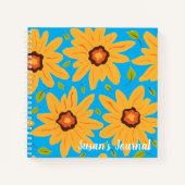 サニーイエローハンド絵を描デイジーオンアクア ノートブック (正面)