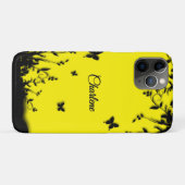 サニーイエローバタフライガーデンパーソナライズされた Case-Mate iPhoneケース (裏面(横))