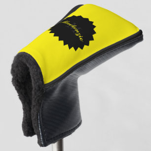 サニーイエローパターカバー(名前とイニシャル) ゴルフヘッドカバー