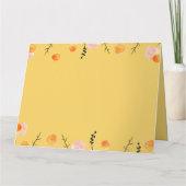 サニーイエローフローラフレーム母の日写真 カード (裏面)