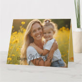 サニーイエローフローラフレーム母の日写真 カード (正面)