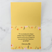 サニーイエローフローラフレーム母の日写真 カード (内部)