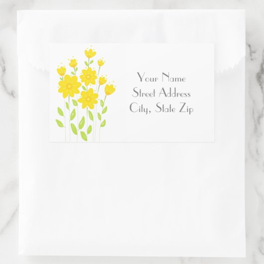 'サニーイエローフローラブーケ'住所 シール (バッグ)