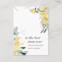 サニーイエローフローラママギフトネックレスディスプレイカード