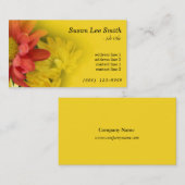 サニーイエローフローラ名刺。デイジー花 名刺 (正面/裏面)