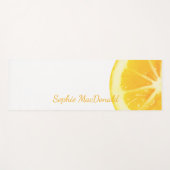 サニーイエローホワイトカットレモンシトラスフルーツ文字 ヨガマット (正面(横))