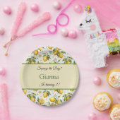 サニーイエローレモン水のカラーパターン誕生日 ペーパープレート (パーティー)