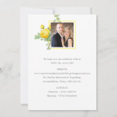 サニーイエローローズエレガントフローラ結婚写真 招待状 (裏面)