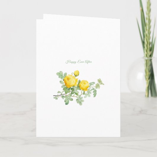 サニーイエローローズフローラエレガントウェディング 招待状 (裏面)