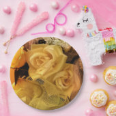 サニーイエローローズ紙プレート ペーパープレート (パーティー)