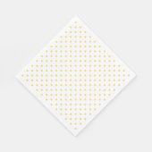 サニーイエロー水玉模様ホワイトパーティー スタンダードランチョンナプキン (角)