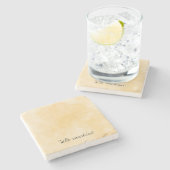 サニーイエロー絞り染め ストーンコースター (横)