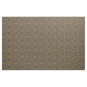 サニーイエロー金ゴールドネイビーひまわり葉花パターン ファブリック (ヤード)