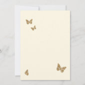 サニーイエロー金ゴールドバタフライウォーターカラーキンセアニラ 招待状 (裏面)