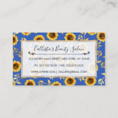 サニーイエロー金ゴールドブルーサンフラワーズ離れパターン ロイヤリティカード (裏面)