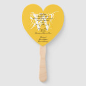 サニーイエロー&ホワイトシックモノグラム結婚式 プログラム ハンドファン (裏面)