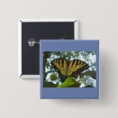 サニーイエロー（昆虫）オオカバマダラ、モナーク 缶バッジ (正面&裏面)