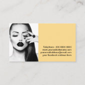 サニーイスタイリッシュエロー水色スプラッシュMUA 名刺 (裏面)