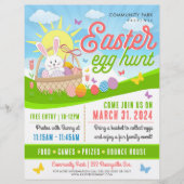 サニーイースターバニーエッグ狩りホリデーファミリーイベント チラシ (正面)